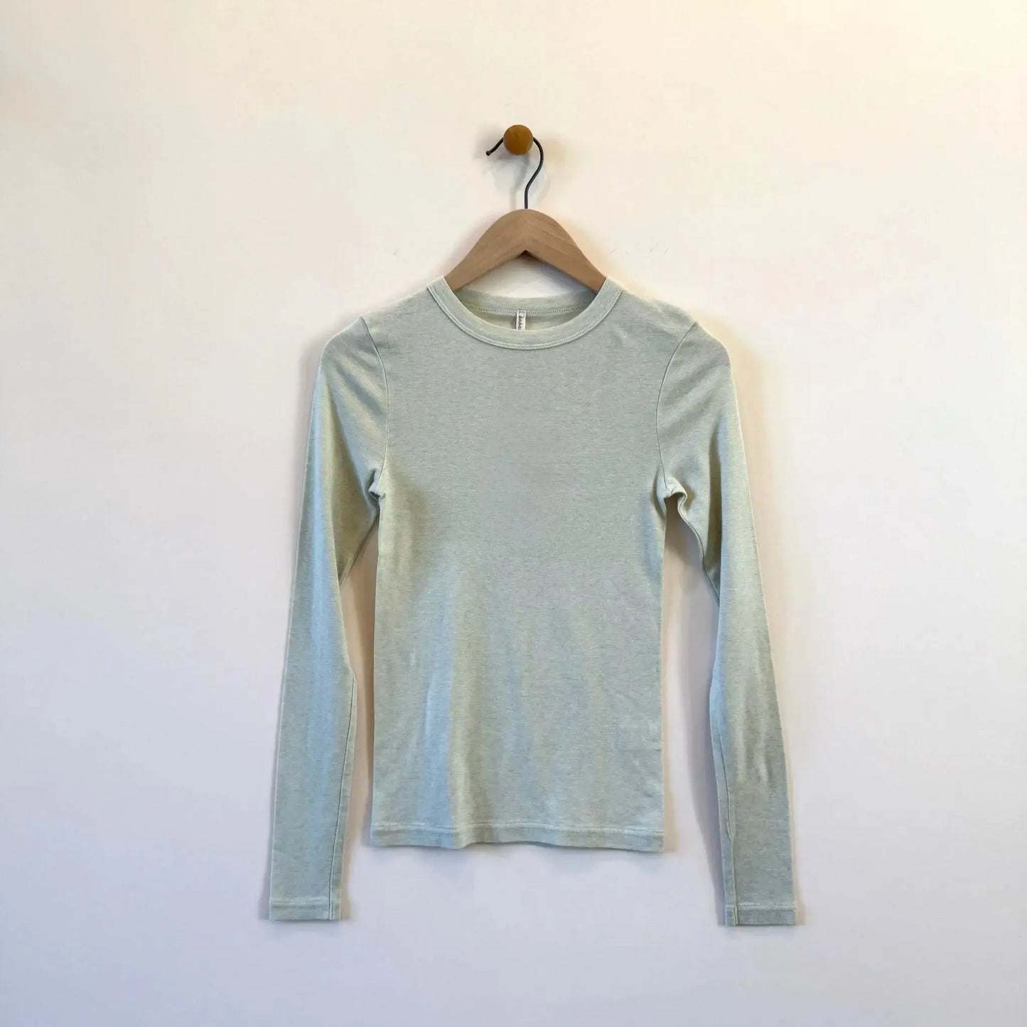 Cotton/Silk Basic Long Sleeve T-shirt in Light Sage-T-Shirt-Babaco-eugenienewport
