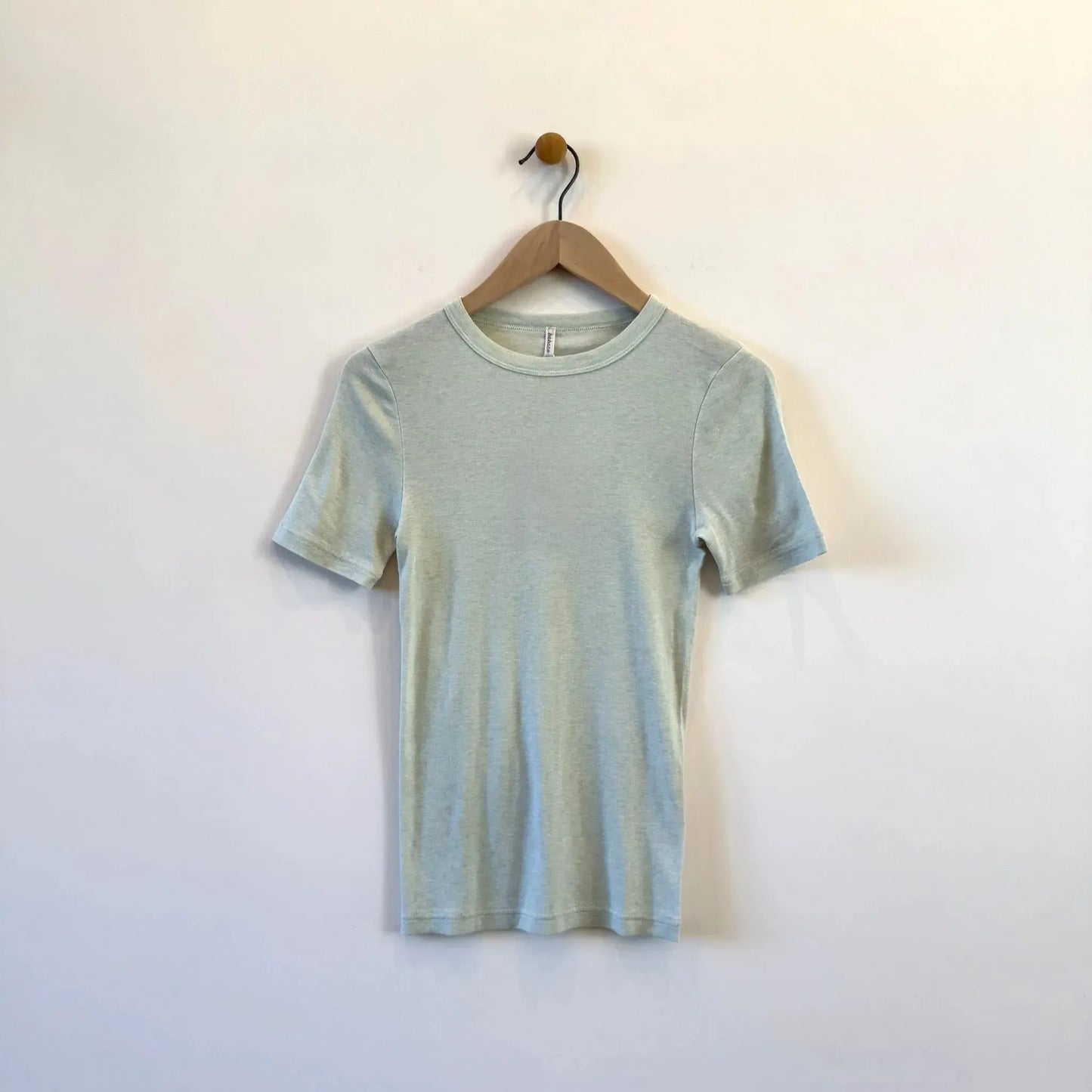 Cotton/Silk Basic T-shirt in Light Sage-T-Shirt-Babaco-eugenienewport