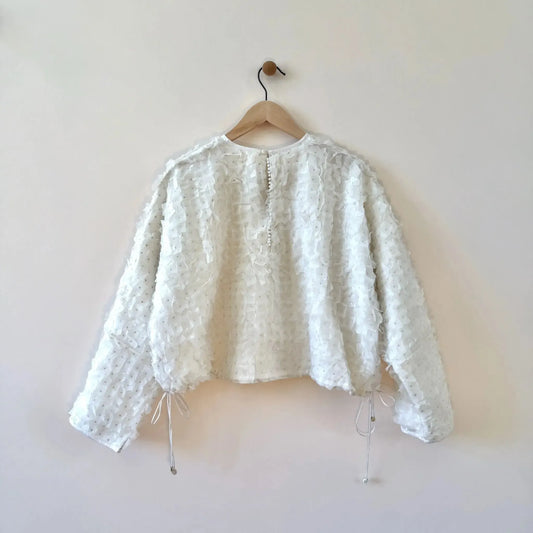 Embroidery Blouse in Off White-Top-Bunon-eugenienewport