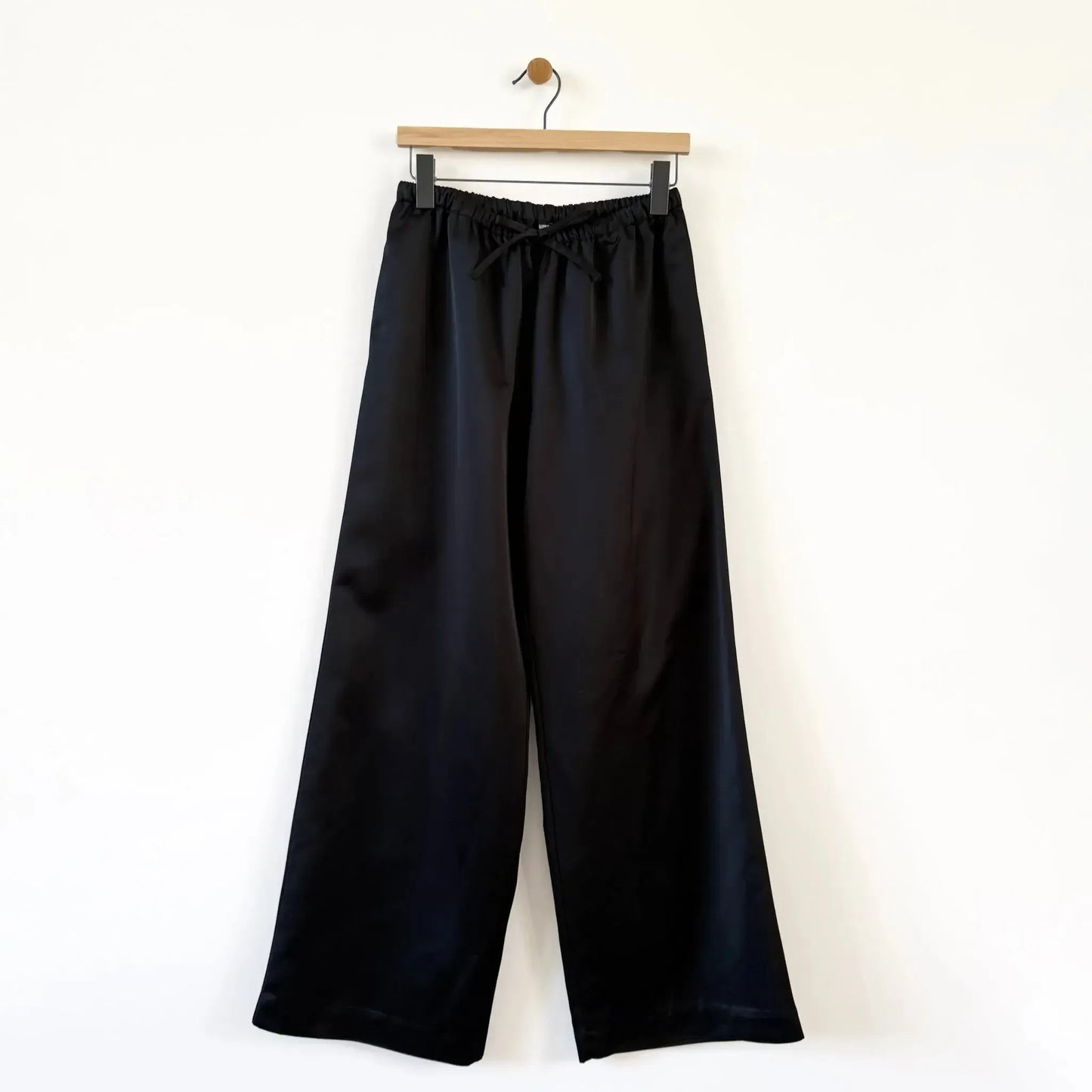 Satin Relaxed Pants in Black-Pants-Cordera-eugenienewport