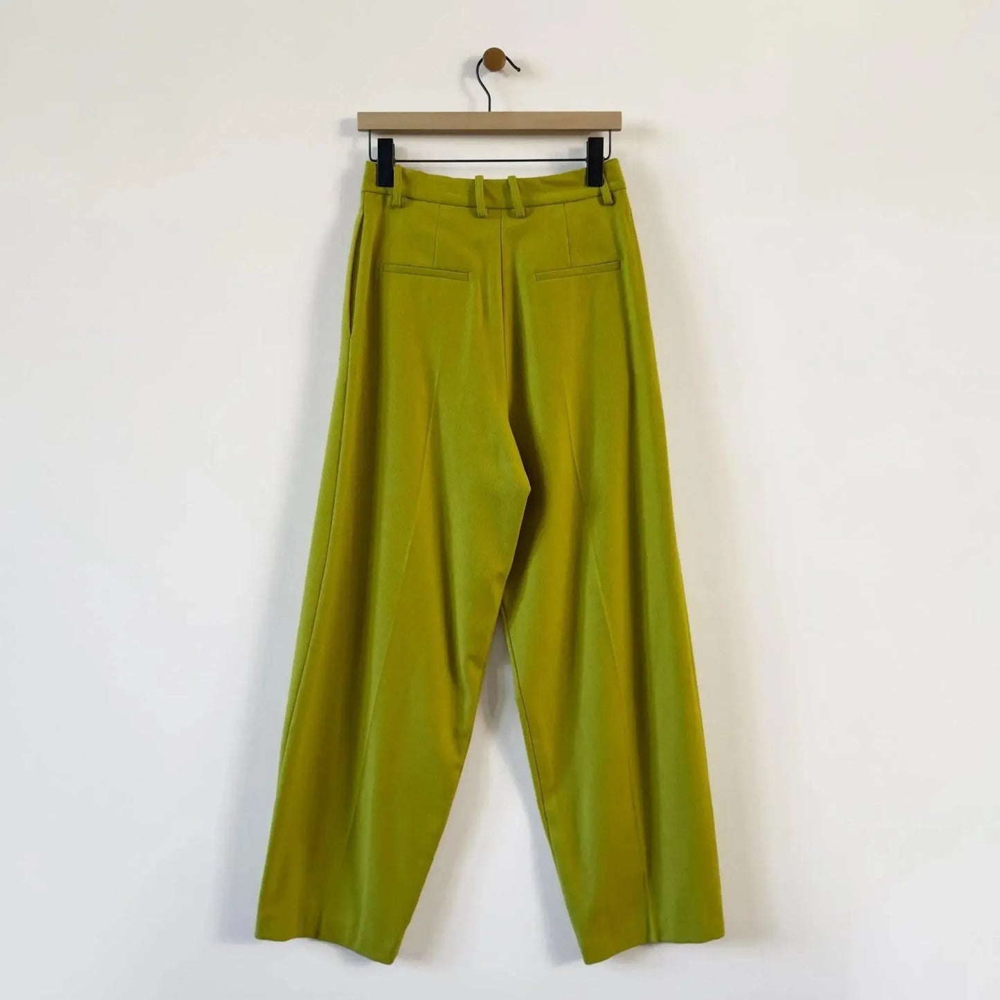 Straight Flannel Trousers in Limone-Pants-Alysi-eugenienewport