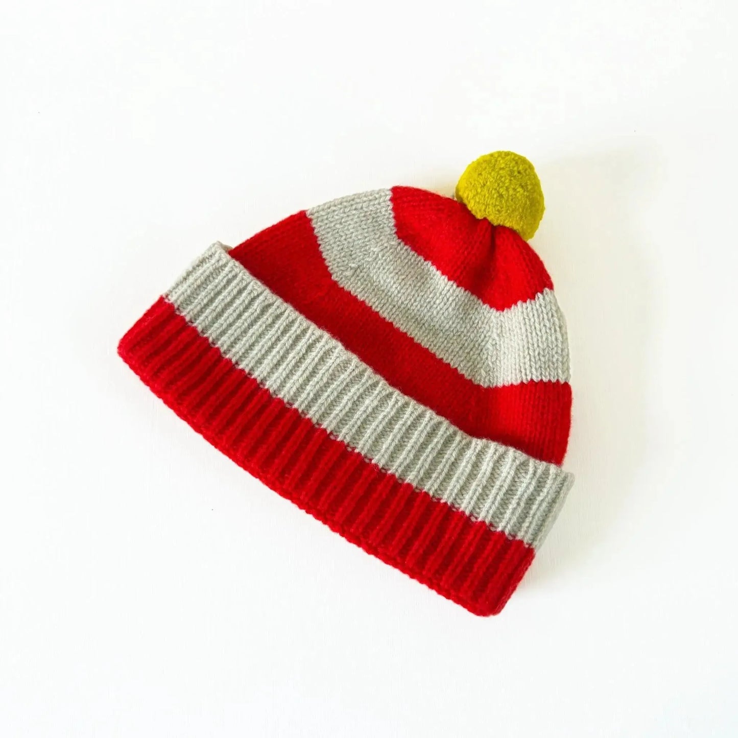 49 Mac Stripe Pompom Hat in Poppy & Oatmeal-Accessory-Jo Gordon-eugenienewport