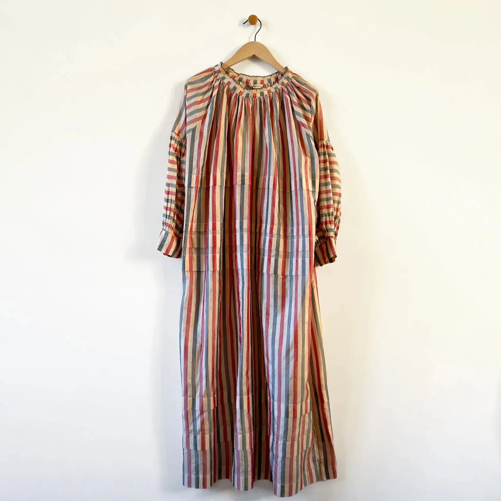 Alva Dress in Red Indigo Stripe-Dresses-Runaway Bicycle-eugenienewport