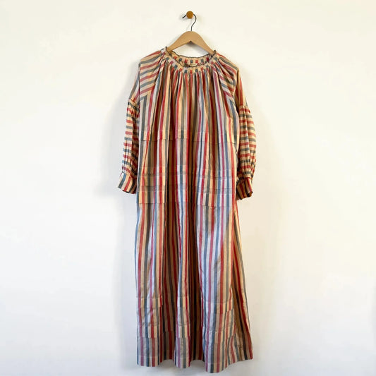 Alva Dress in Red Indigo Stripe-Dresses-Runaway Bicycle-eugenienewport