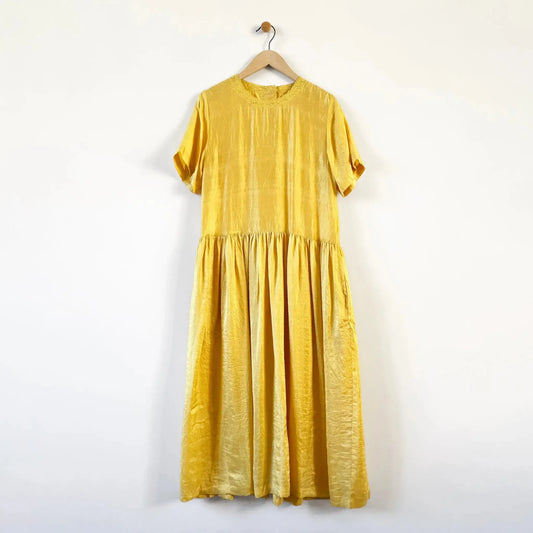 Amber Dress in Corn Yellow-Dresses-Runaway Bicycle-eugenienewport