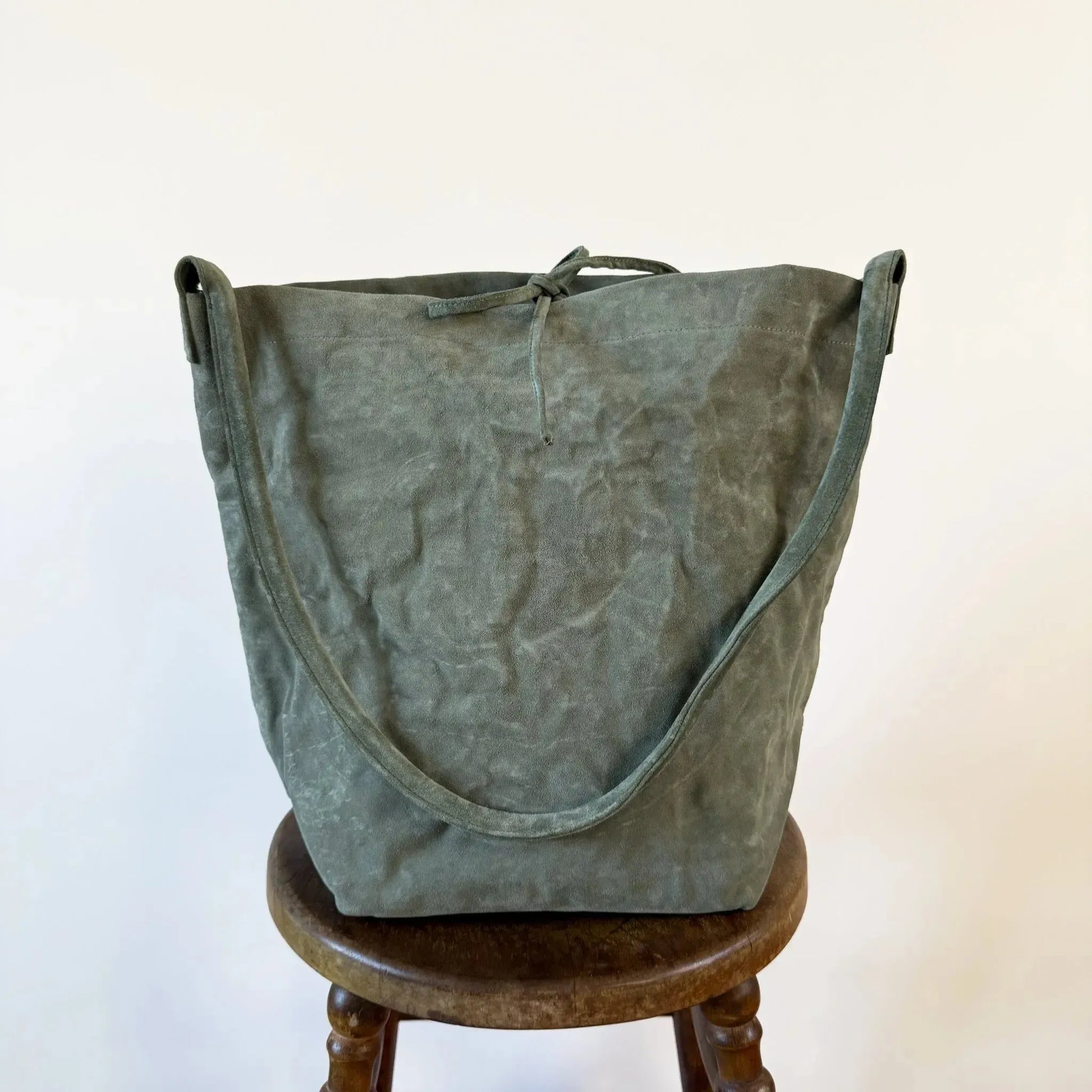 Big Tube Bag with Long Handle in Moss Suede-Accessories-Zilla-eugenienewport