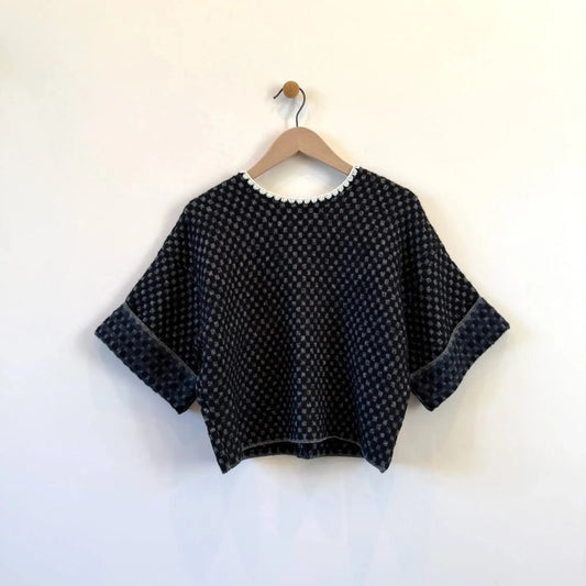 Check Pattern Pullover in Black-Sweater-Babaco-eugenienewport