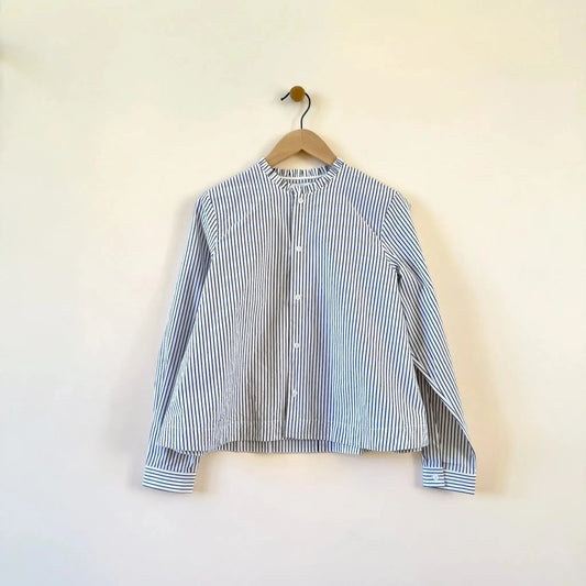 Claud Blouse in Navy Stripe-Tops-Fabiana Pigna-eugenienewport