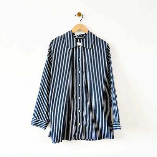 Claudia Shirt in Blue Stripe-Tops-Nitto-eugenienewport