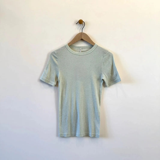 Cotton/Silk Basic T-shirt in Light Sage-T-Shirt-Babaco-eugenienewport
