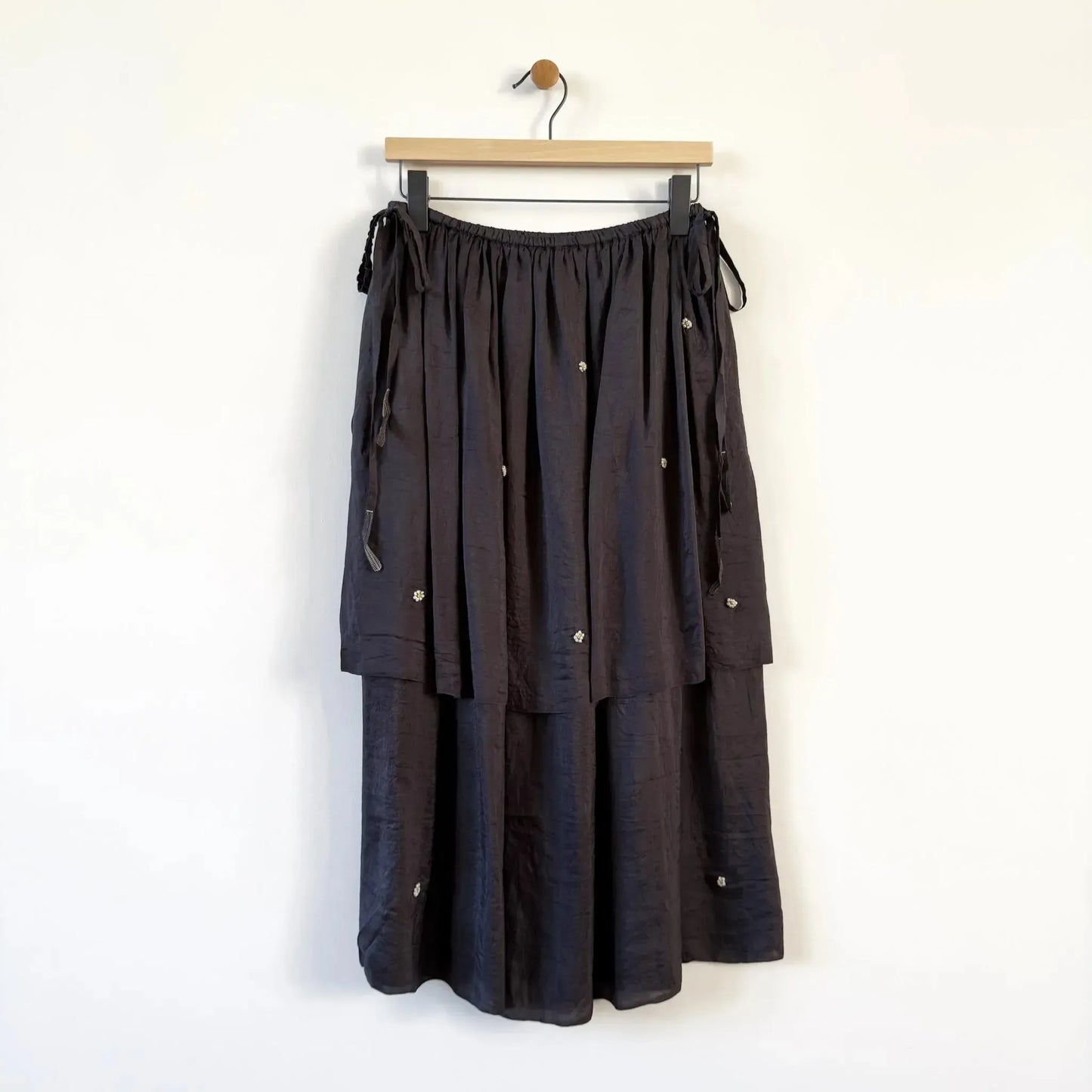 Iris Embroidered Skirt in Charcoal-Skirt-Runaway Bicycle-eugenienewport