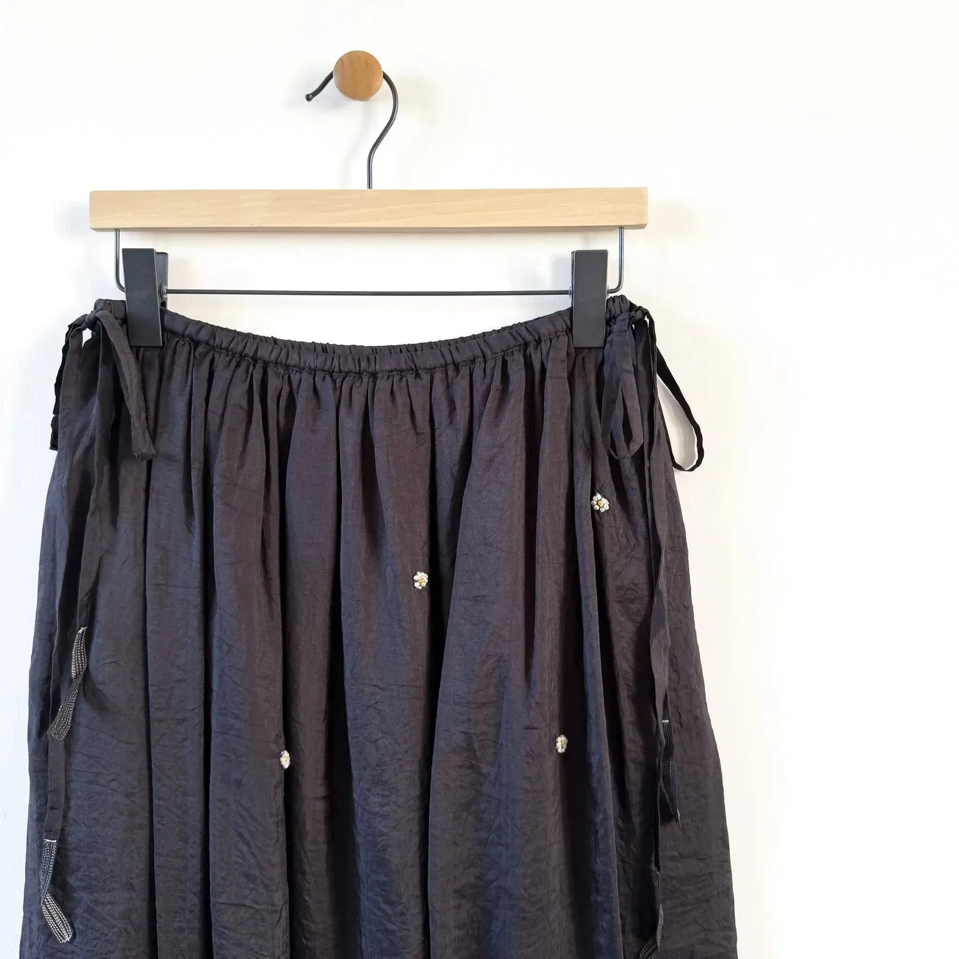 Iris Embroidered Skirt in Charcoal-Skirt-Runaway Bicycle-eugenienewport