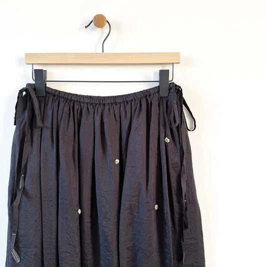 Iris Embroidered Skirt in Charcoal-Skirt-Runaway Bicycle-eugenienewport