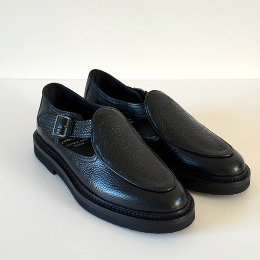 Jo in Black Hairy Calf Leather