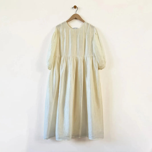 Karin Dress in Mulberry Silk Ivory-Dresses-Rubia & Neel-eugenienewport