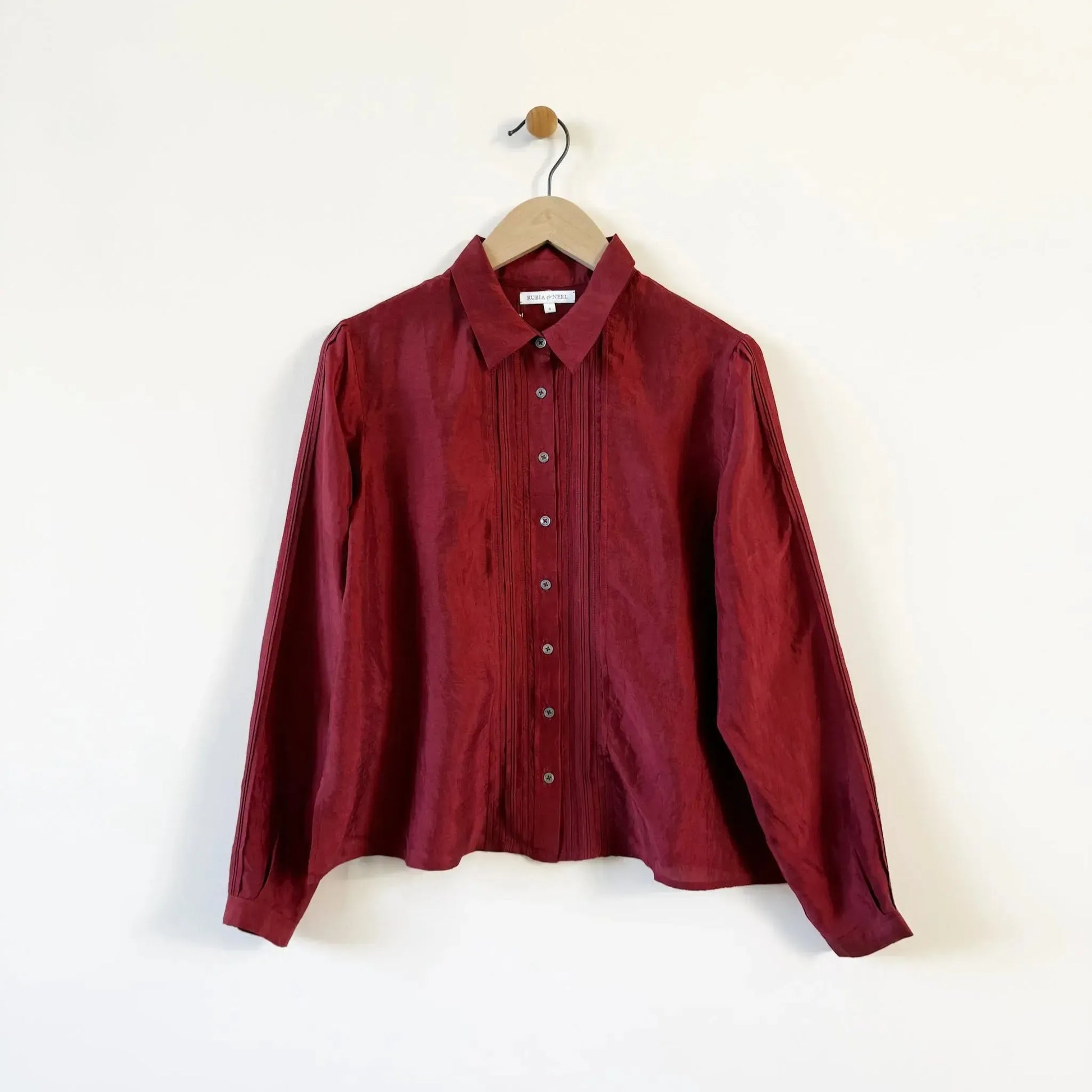 Khyber Blouse in Mulberry Silk Terracotta-Tops-Rubia & Neel-eugenienewport