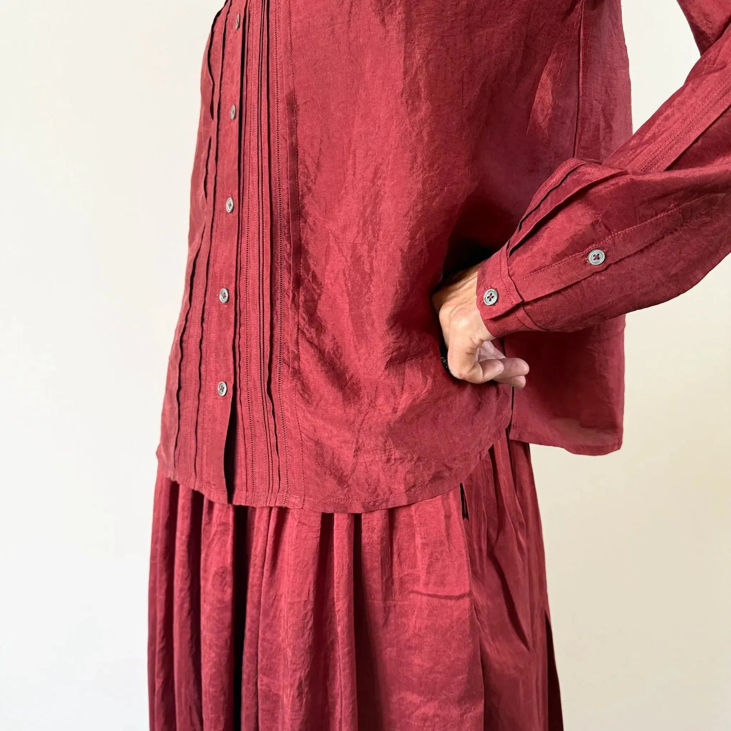 Khyber Blouse in Mulberry Silk Terracotta-Tops-Rubia & Neel-eugenienewport