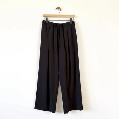 Pleated Relaxed Pants in Dark Brown-Pants-Cordera-eugenienewport