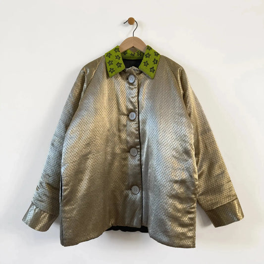 Puffy Jacket with Glass Beaded Collar-Jackets-Tigra Tigra-eugenienewport