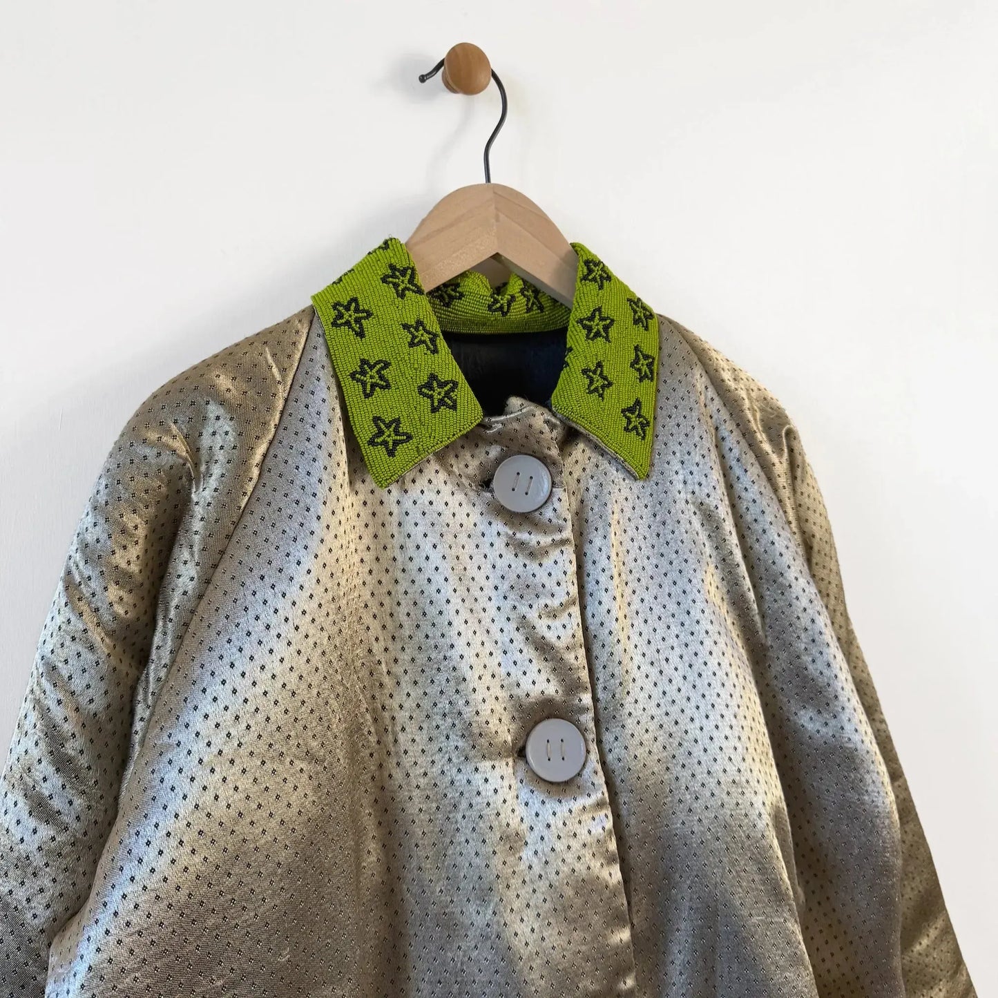 Puffy Jacket with Glass Beaded Collar-Jackets-Tigra Tigra-eugenienewport