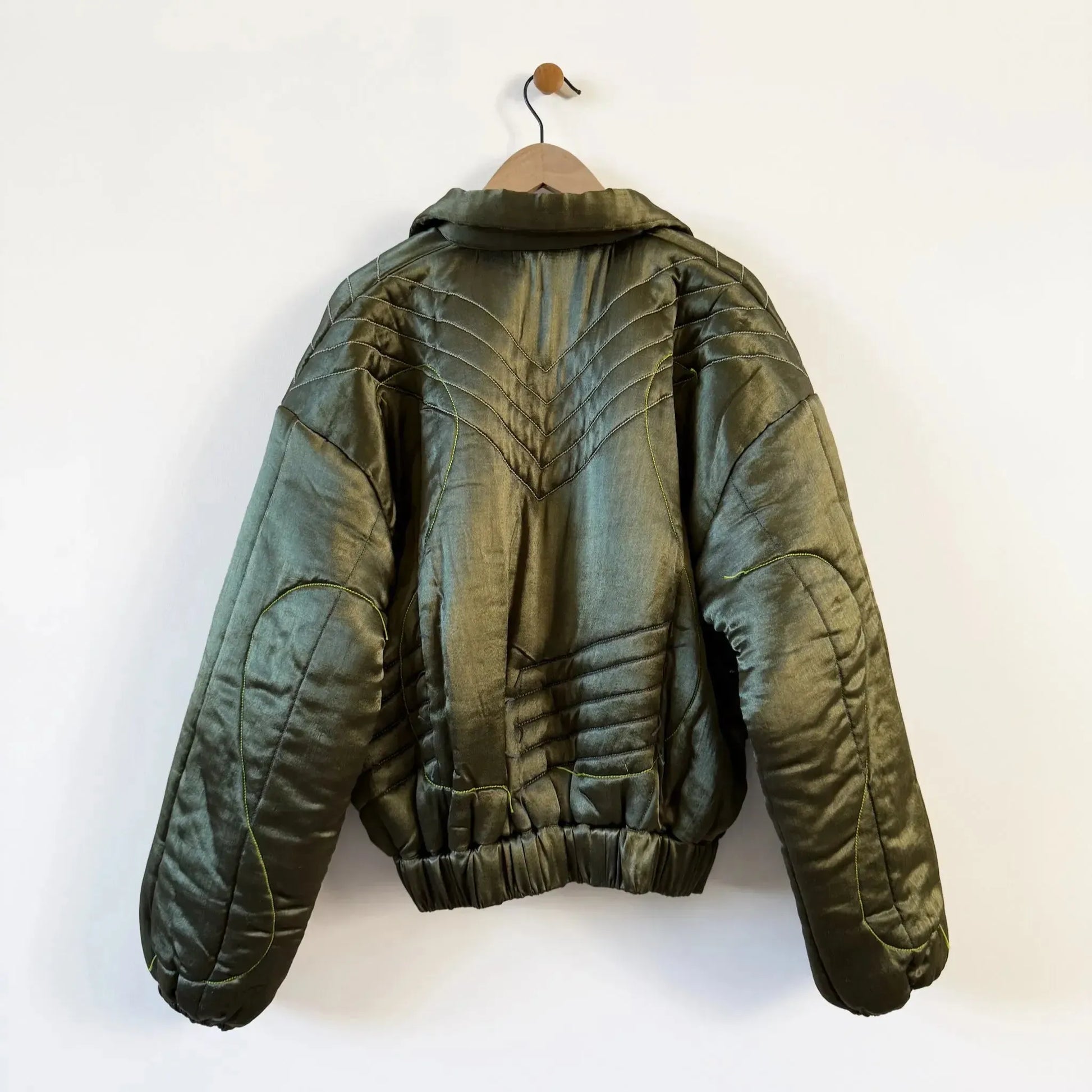 Puffy Bomber Jacket with Mixed Stitch Work-Jackets-Tigra Tigra-eugenienewport