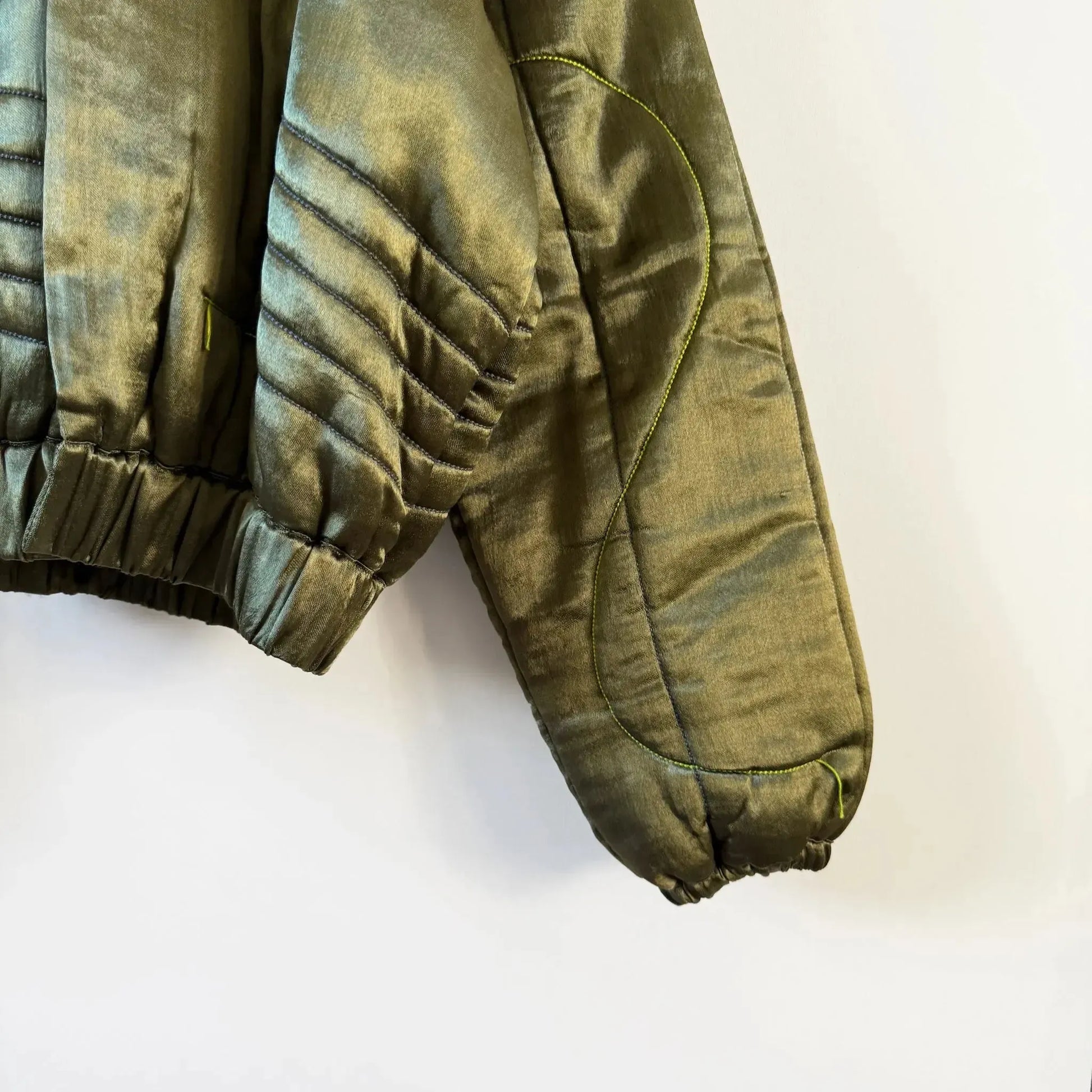 Puffy Bomber Jacket with Mixed Stitch Work-Jackets-Tigra Tigra-eugenienewport