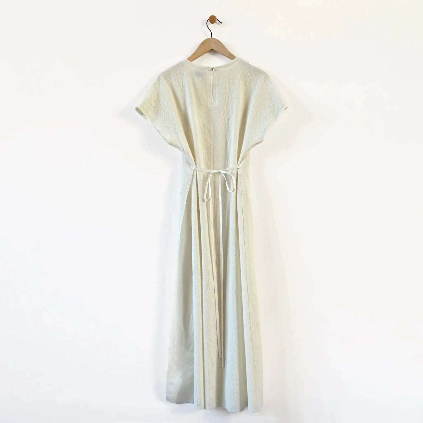 Soft Wool Dress with Ruffled Sleeves in Riso-Dresses-Alysi-eugenienewport