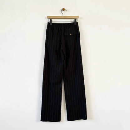 Striped Wool Gym Pants in Carbone-Pants-Alysi-eugenienewport