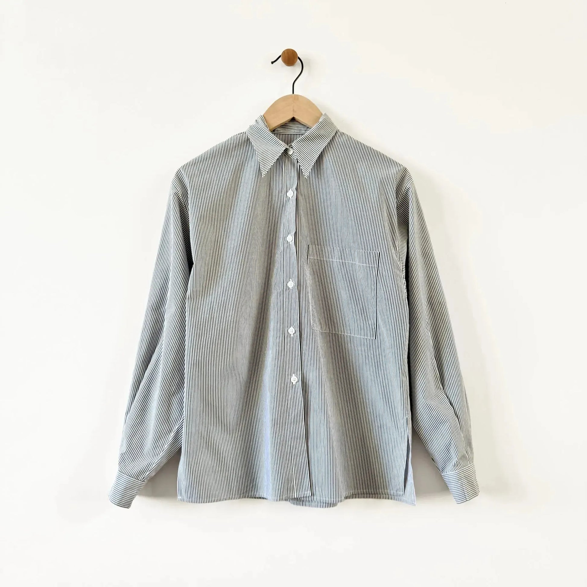 Tomo Shirt in Shirting Stripe-Tops-Chelsea Mak-eugenienewport